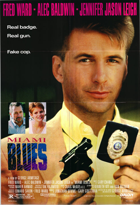 miami blues 1990 one sheet poster folded